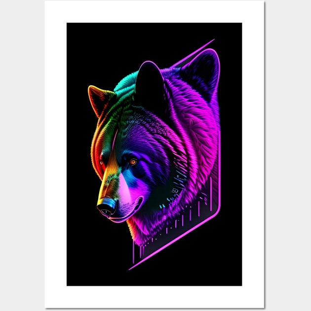 neon bear Wall Art by Bertoni_Lee